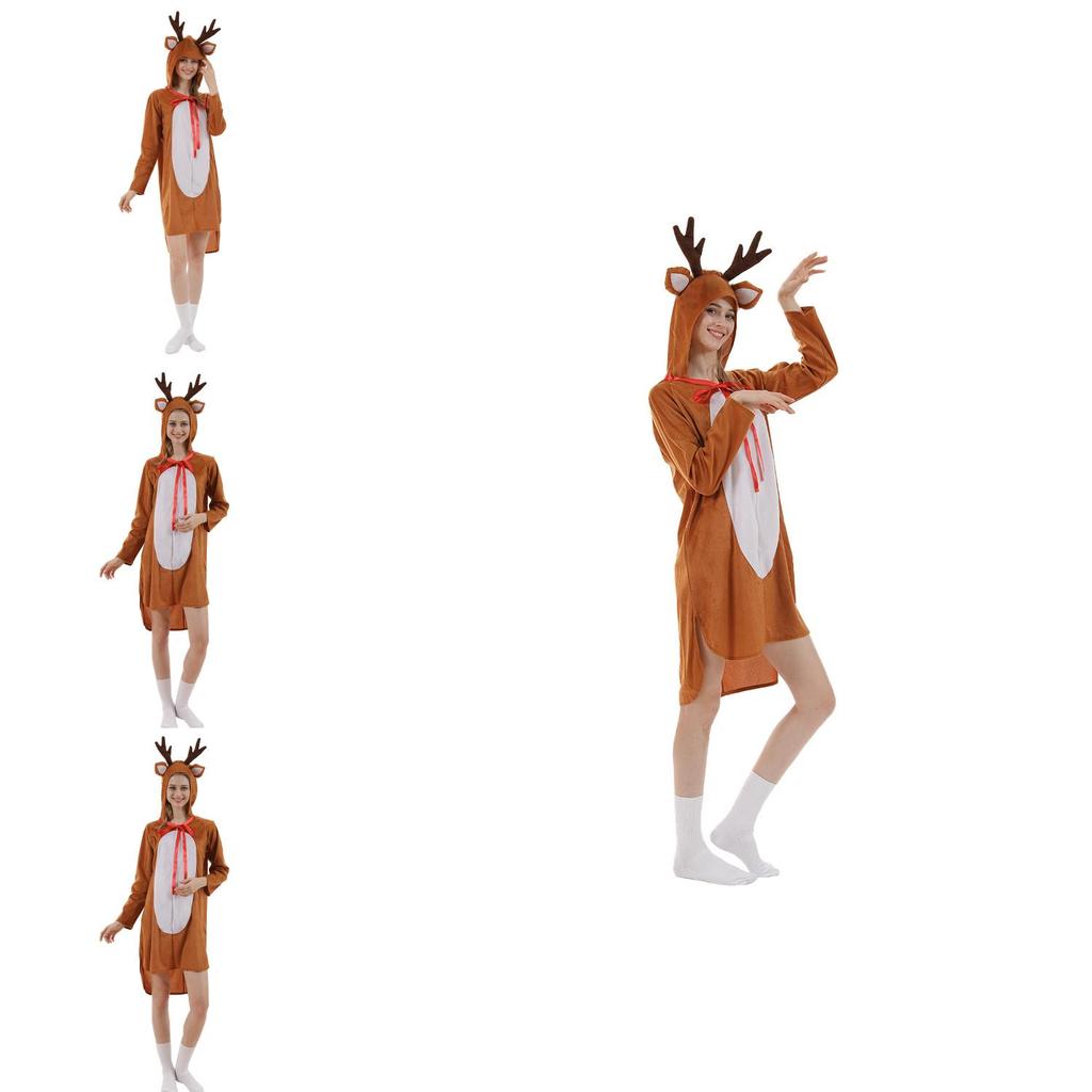 Christmas Deer Costume For Women With Polyester Fabric For Holiday Party And Stage Performance