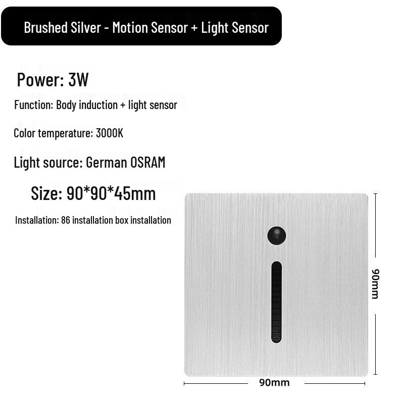 Type 86 Motion Sensor Stair Light for Home & Hotel Corridors