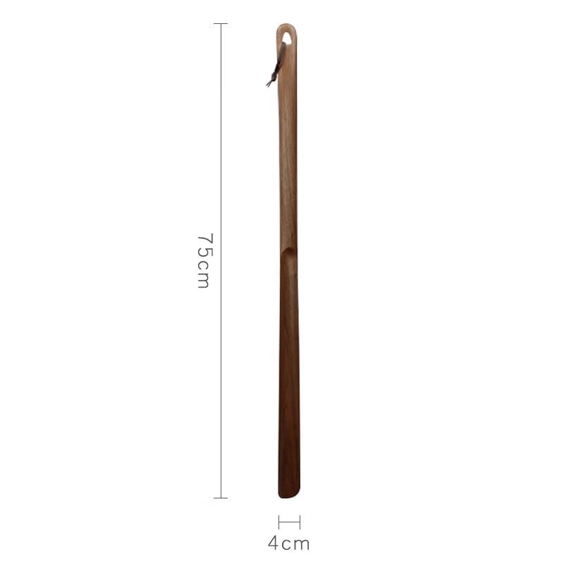 Long-Handled Solid Walnut Wood Shoehorn
