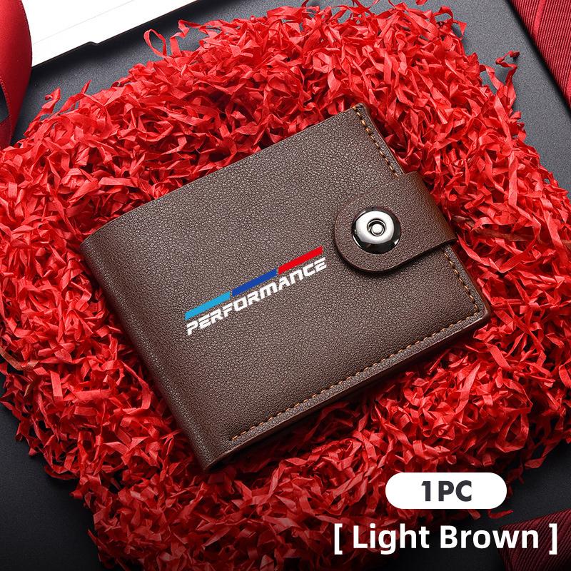 OMPC8 Leather Wallet Short Multi Credit Card Holder Male Purse Money For BMW 1 3 5 Series G30 G32 G38 2021 2020 2019 2018 E46 E91