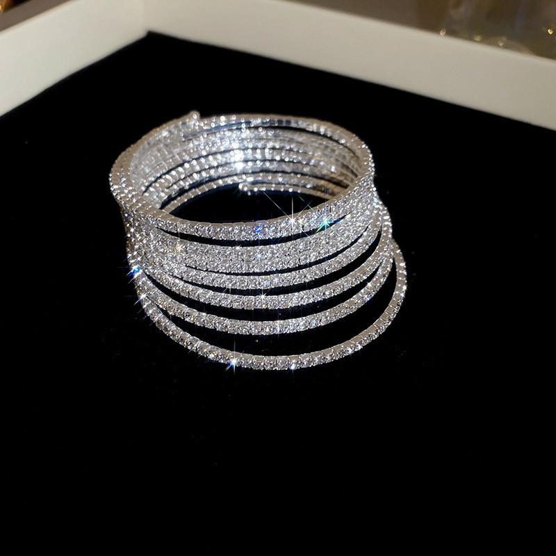 Pulsera coreana ajustable de flor de rombo de circón - Joyería elegante y versátil para mujer