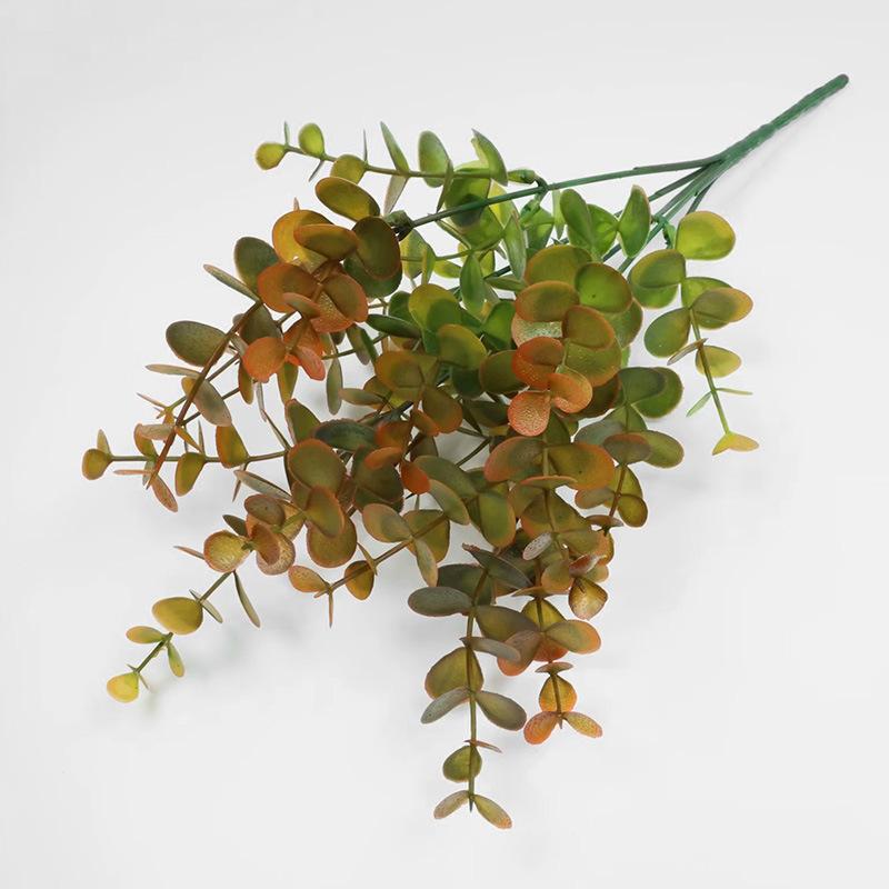 5 Heads 25 Mesh Simulated Eucalyptus Leaf Home Living Room Photography Shooting Props Green Plants Dried Flowers Simulated Flowers