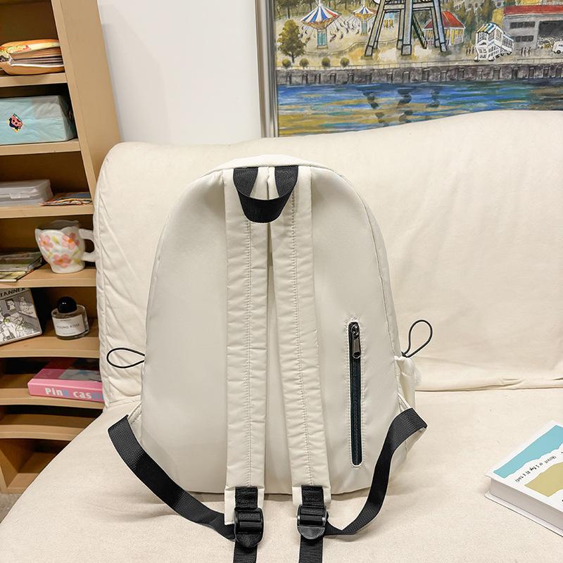 School bag versatile simple solid color college student school bag Korean version ins large capacity casual backpack light travel shoulder bag