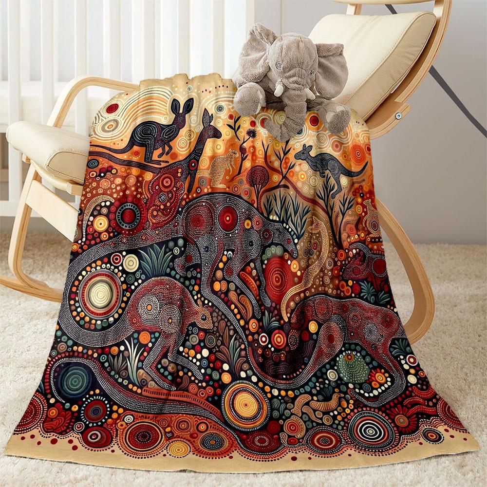 Australian Aboriginal Style 18 Blanket Durable Comfort Perfect for Picnics Couch Bed for All Seasons Stylish Decor