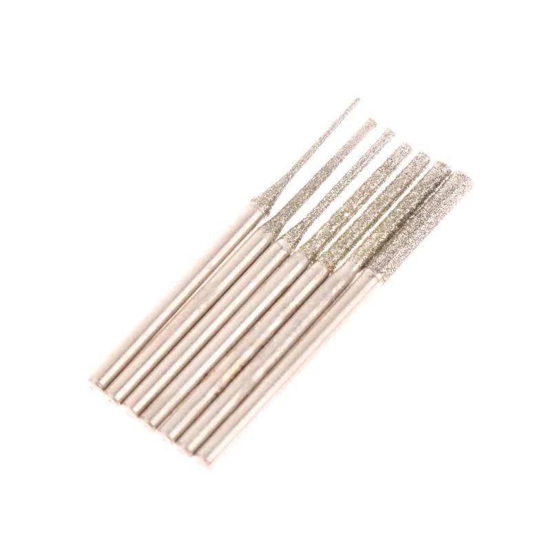 10 stuks 0,8/1/1,2/1,5/1,8/2/2,5 mm Diamantgecoate Boorbitjes met 2,35 mm Schacht voor Glas Jade Sieraden Slijpen en Polijsten