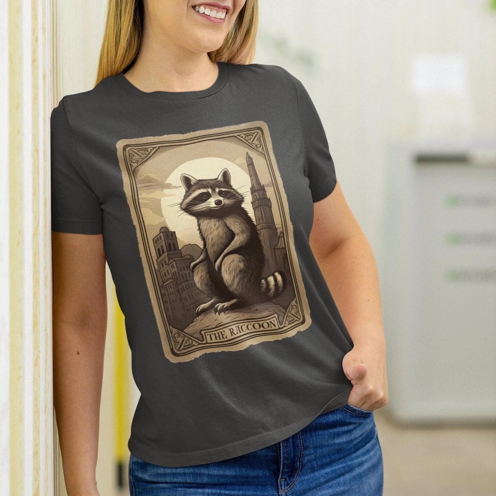The Raccoon Tarot Card Shirt, Animal Lover L