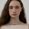 LOVE ME MONSTER Chic Leather Ribbon Chain Necklace (L243MNK010)