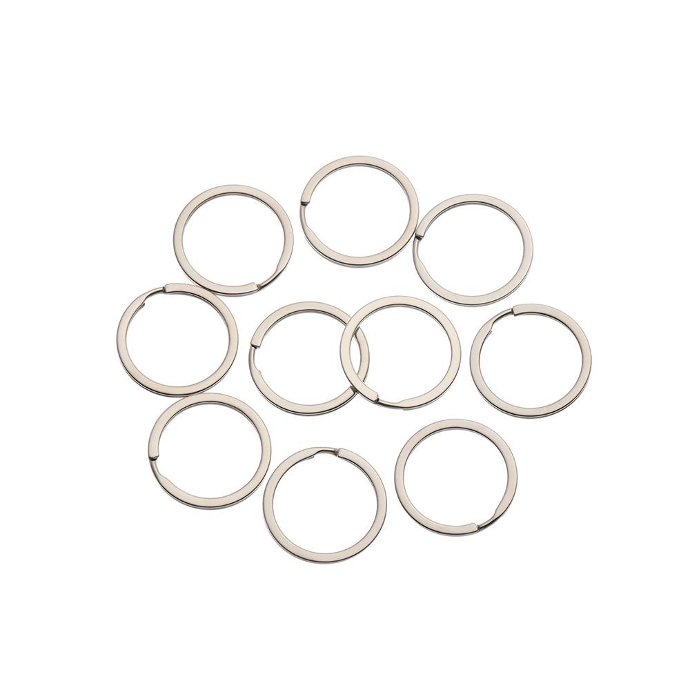 10Pcs/Pack 25/28/30/32mm Clasps Connectors Keychain Chain Loop Split Key Ring Stainless Steel