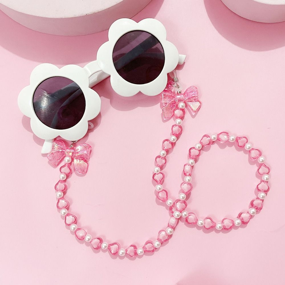 

Fashion Love Pearl Glasses Chain Cute Mask Chain New Bowknot Hanging Rope рожевий