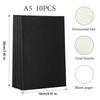10Pcs A5 B5 A4 Notebook, Thin Draft Notebook 36 Sheets/72 Pages/Book, Kraft Paper and Black Cover, Office Study Notes Supplies