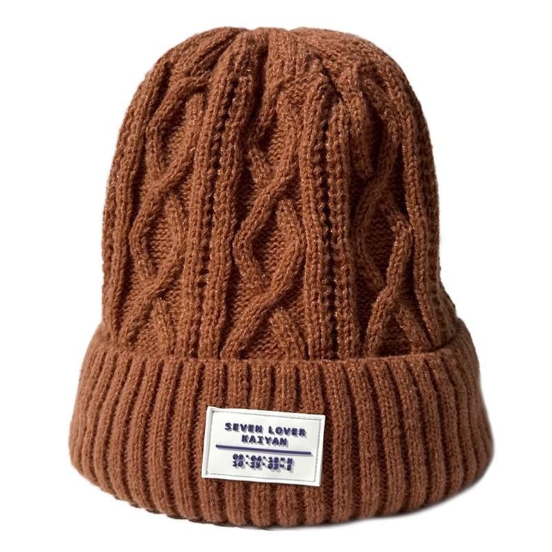 2025 Damska czapka beanie z podszewką z polaru: Dzianina Jesień i Zima, Ciepła Ochrona Uszu, Styl Koreański Y2K, Pulower Slim-Fit.