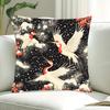 1pc Merry Christmas Japanese Crane Style Pillowcase, Soft, Comfortable And Smooth-Touch Polyester Short Fleece Fabric, Single-Sided Printing, 44.96*44