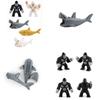 Mini Assembly Building Blocks Model Crocodile Shark Orangutan Decoration Blocks For Children Plastic Material