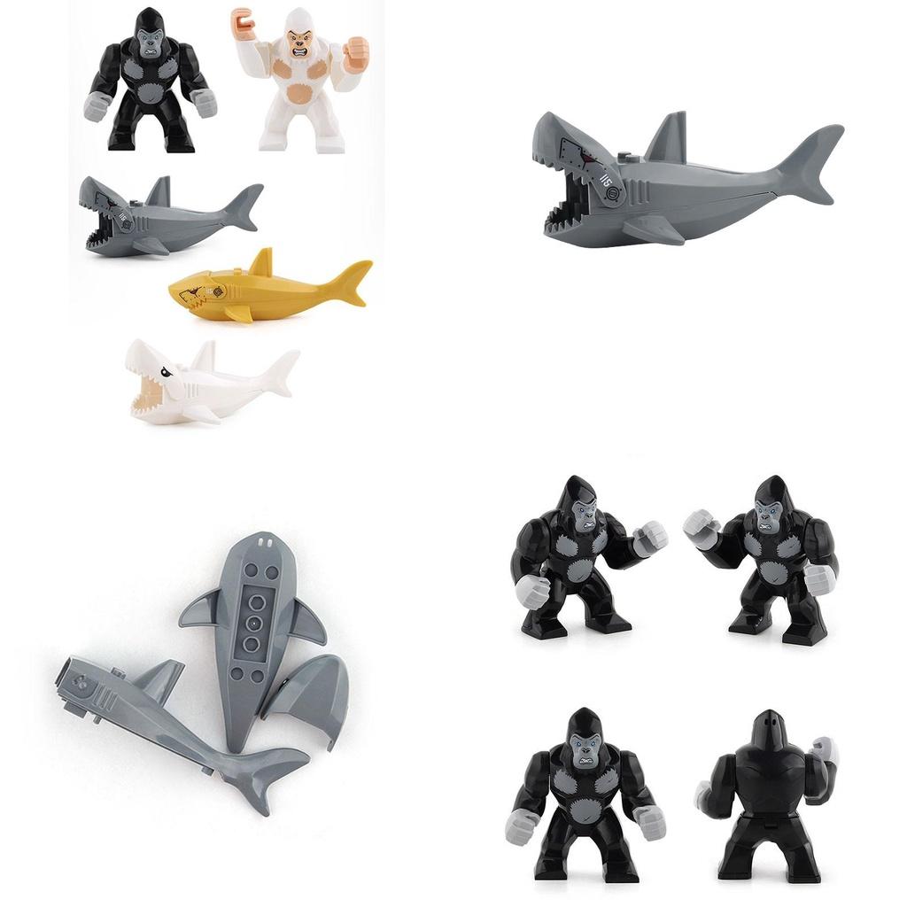 Mini Assembly Building Blocks Model Crocodile Shark Orangutan Decoration Blocks For Children Plastic Material