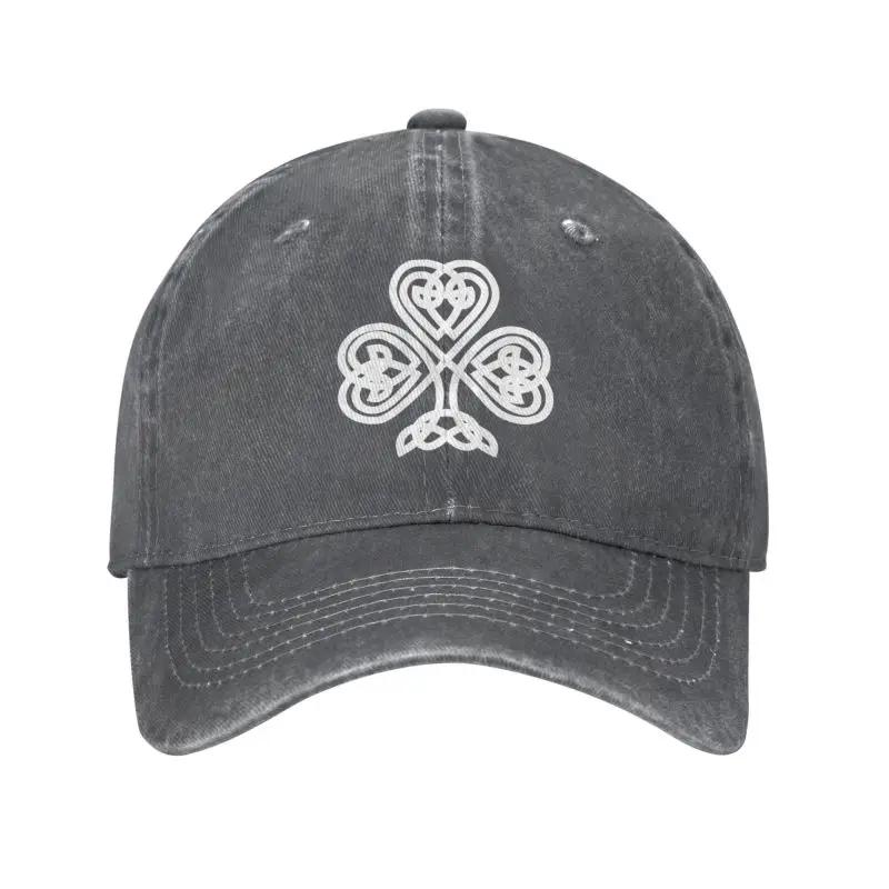 Personalized Cotton White Celtic Shamrock Clover Celts Symbol Baseball Cap Sports Women Men's Adjustable Dad Hat Summer