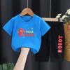 Children's Suit Summer Thin Short Sleeve Suit Boys and Girls Loose Korean Printed Animal T-shirt Shorts Two Piece Set