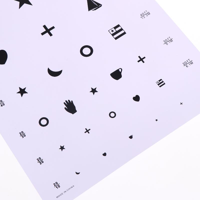 PVC Snellen Eye Chart Kindergarten Low Vision Eye Test Charts Eye Exam Tool With Point Stick Occluder