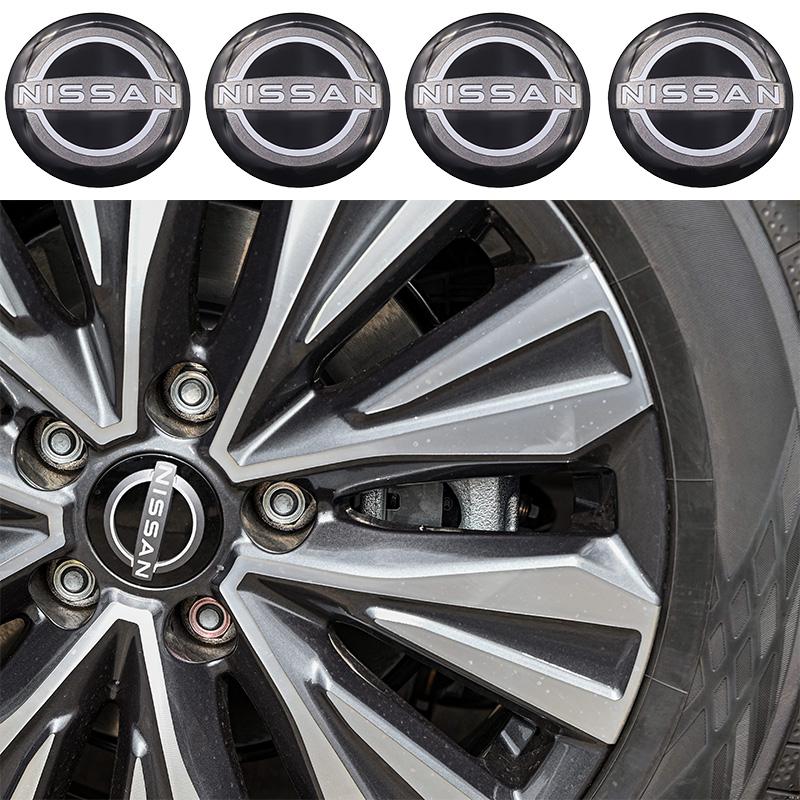 

4pcs 56mm 60mm Nissan logo 3D car emblem Wheel Center Hub Cap auto Rim refit dust-proof badge covers sticker styling accessories 60mm black cap&Nissan 4pcs