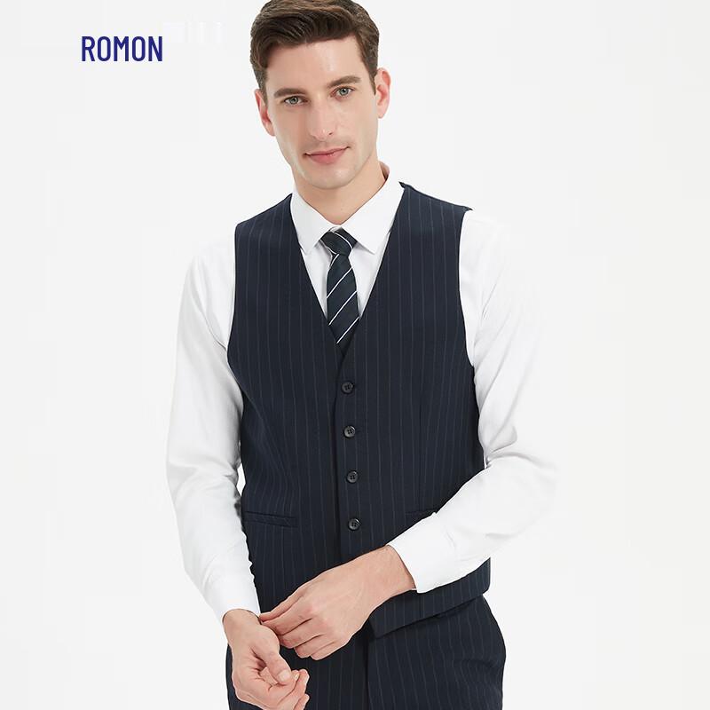 Romon Men's Slim Fit Striped Suit Vest