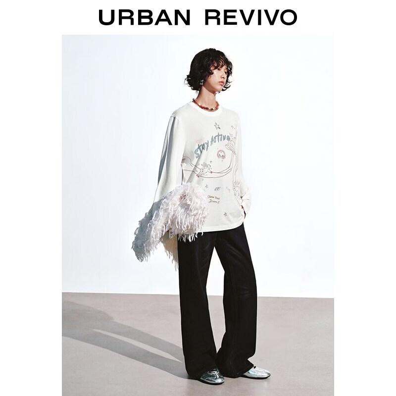 UR2026 Women s Hand-Painted Print Long Sleeve Tee M