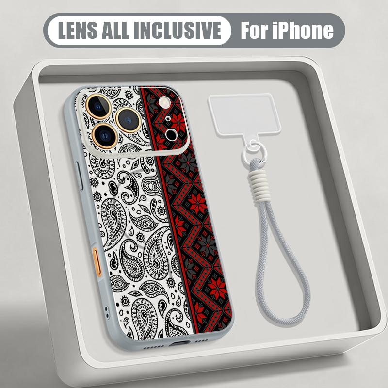Vintage Mandala Floral Hand Strap Case For iPhone 17 Pro Max iPhone 16 15 14 13 Pro Max Magnetic For Magsafe Hybrid TPU+PC Matte Cover