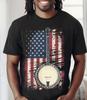 Banjo In American Flag Black T-Shirt S-5XL, Gildan 5000 Unisex T-Shirt