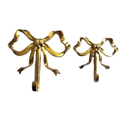 Simple Brass Bowknot Hooks Decorative Clothes Hooks Clothes Hangers for Children