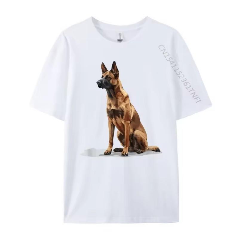 Belgian Malinois Dog Breed Graphic Funny T Shirts Men's Clothes Tops T Shirt National Flag Day 3D Printed Tees