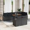 Garden Sofa Set with Cushions 9 pcs Black and Brown