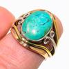 Natural Tibetan Turquoise Two Tone 925 Solid Sterling Silver Gift Ring S.6 o4B46