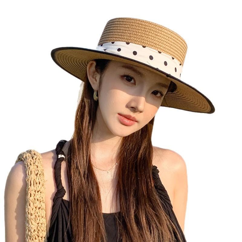 Straw Sun Hat With Wide Brim For Beach Vacation And Sun Protection