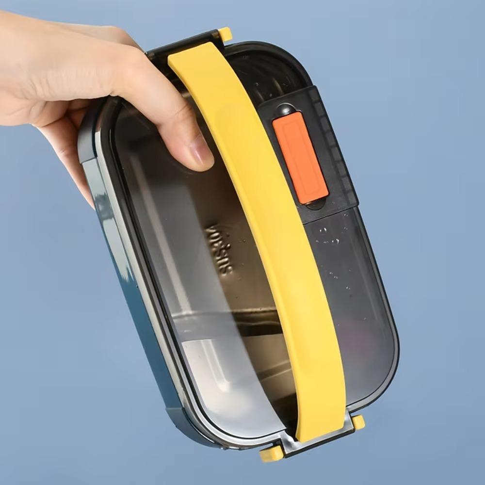 Practical 600ml Insulated Lunch Box Detachable Microwaveable Food Box with Handle Rectangular Kitchen Storage Box Winter