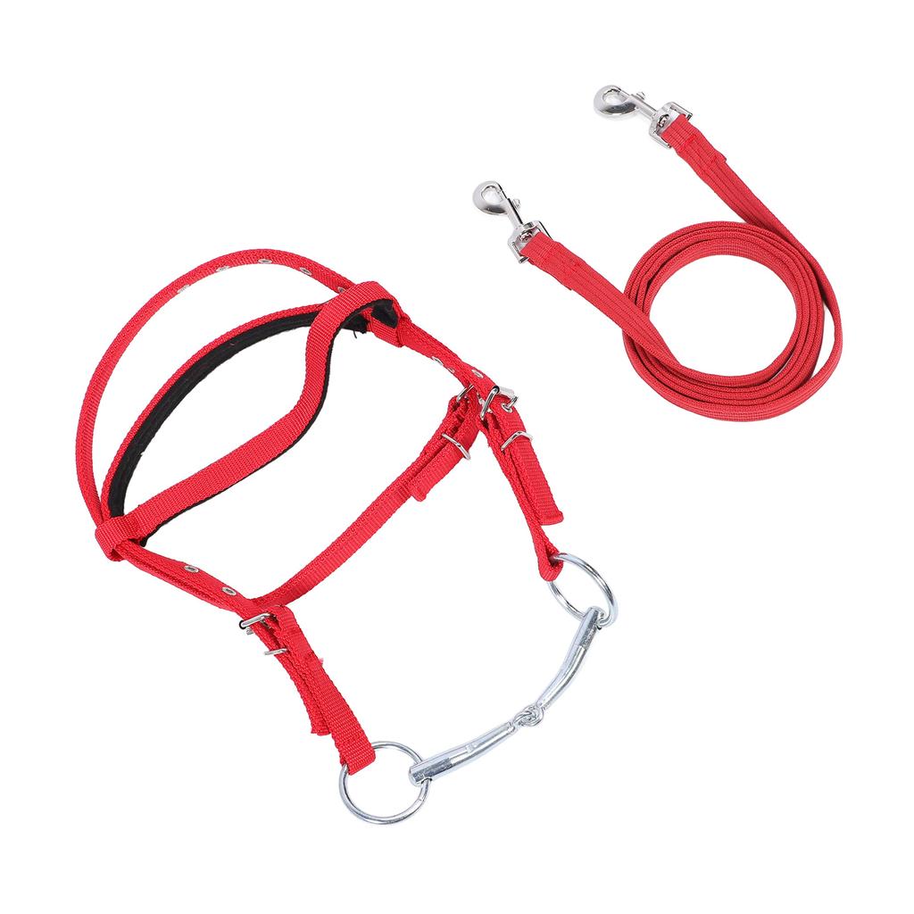 Horse Bridle Rein Nylon Stylish Adjustable Horse Bridle Headstall Equestrian Rein Red L( For Horses with Shoulder Height of 1.3 Meters and Above )