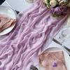 6pcs Purple Table Runner 90*180CM Rustic Gauze Wedding Reception Table Decor Boho Table Cloth Runner Baby Shower Home Decor