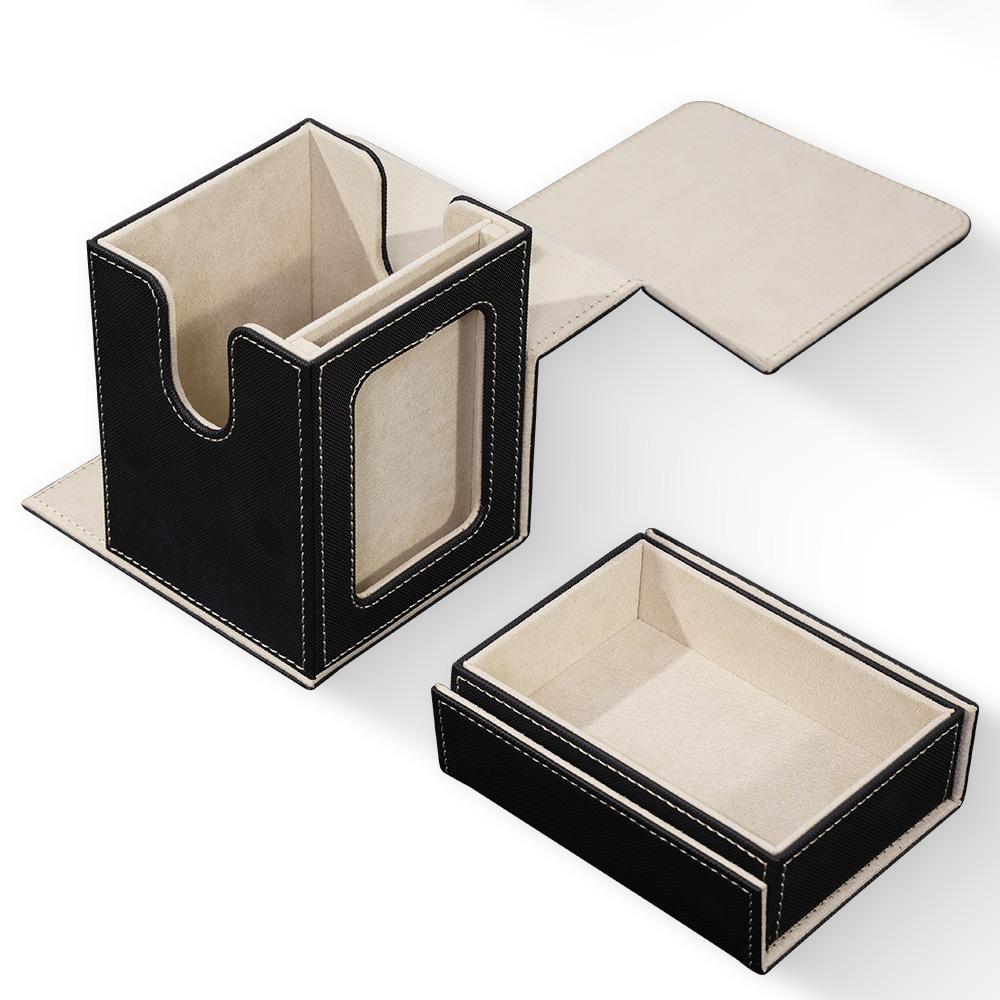 Commander Deck Box with Display Window, Card Deck Box Holds 100+ Double-Sleeved Cards with Dice Tray