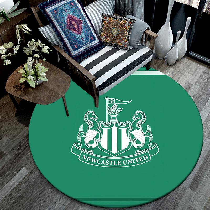 Newcastle United,Round Area Rug,Carpet Rug for Living Room Bedroom Sofa Playroom Decor,Non-slip Floor Mat