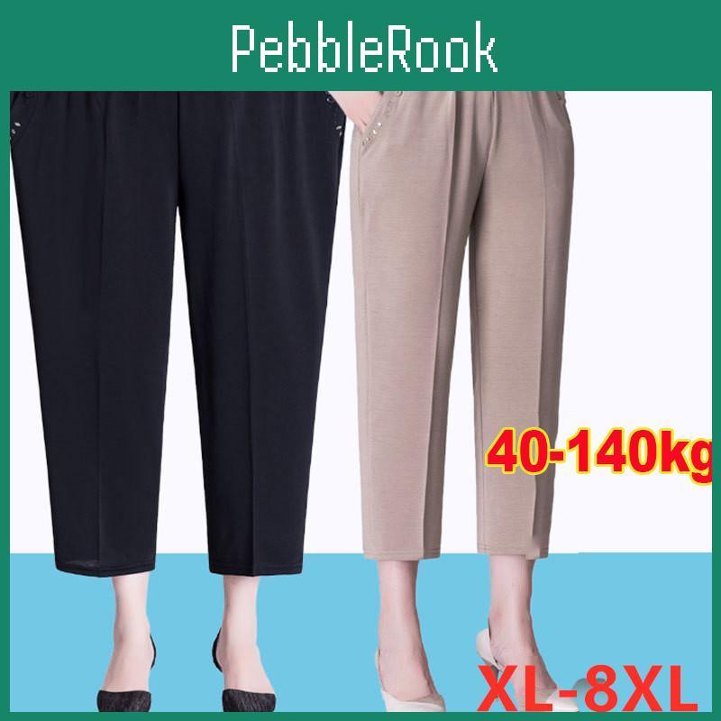 And Women Old Aged Middle Summer Pant Thin Elastic High Waist Loose Casual Pants 5xl 6xl 7xl 8xl Female Straight Pants
