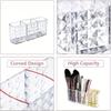 Transparente Kosmetikaufbewahrungsbox mit drei Fächern Augenbrauenstift Make-up Pinsel Aufbewahrungsbox Desktop Augenbrauenstift Lippenstift Aufbewahrungsbox