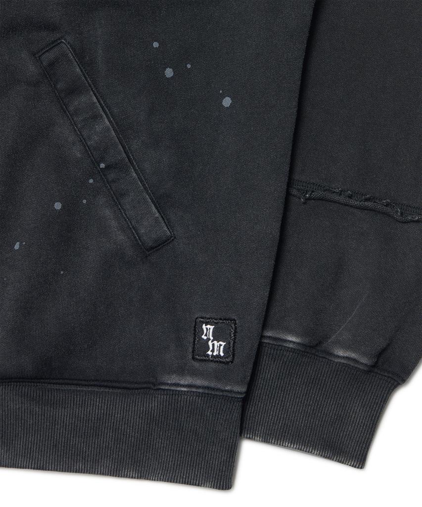 Nomanual Detached Patch Hooded Zip-Up - Washed Black