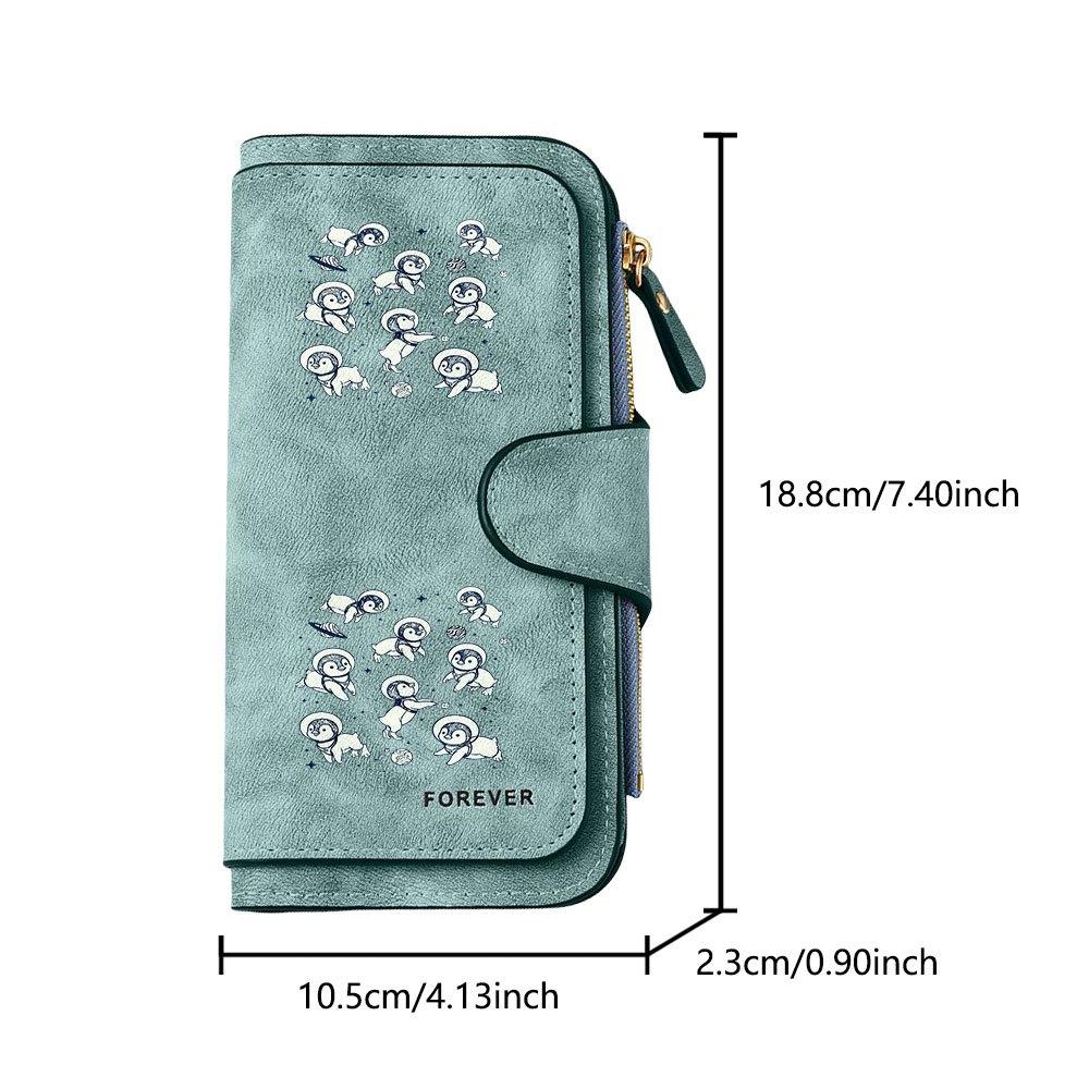 Space Penguin Long Zipper Wallet, Large Capacity Card Holder, Unisex Clutch Bag, Fashionable Zipper Coin Purse, Suitable for Daily Use, A Great Gift