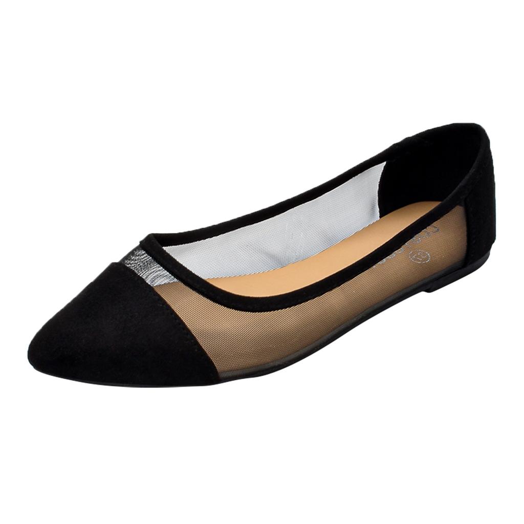 Women's Casual Shoes Size 9 Women's Mesh Pointed Toe Shoes Fashionable Casual Shallow Slip On Flat Bottom Light Shoes Shoes