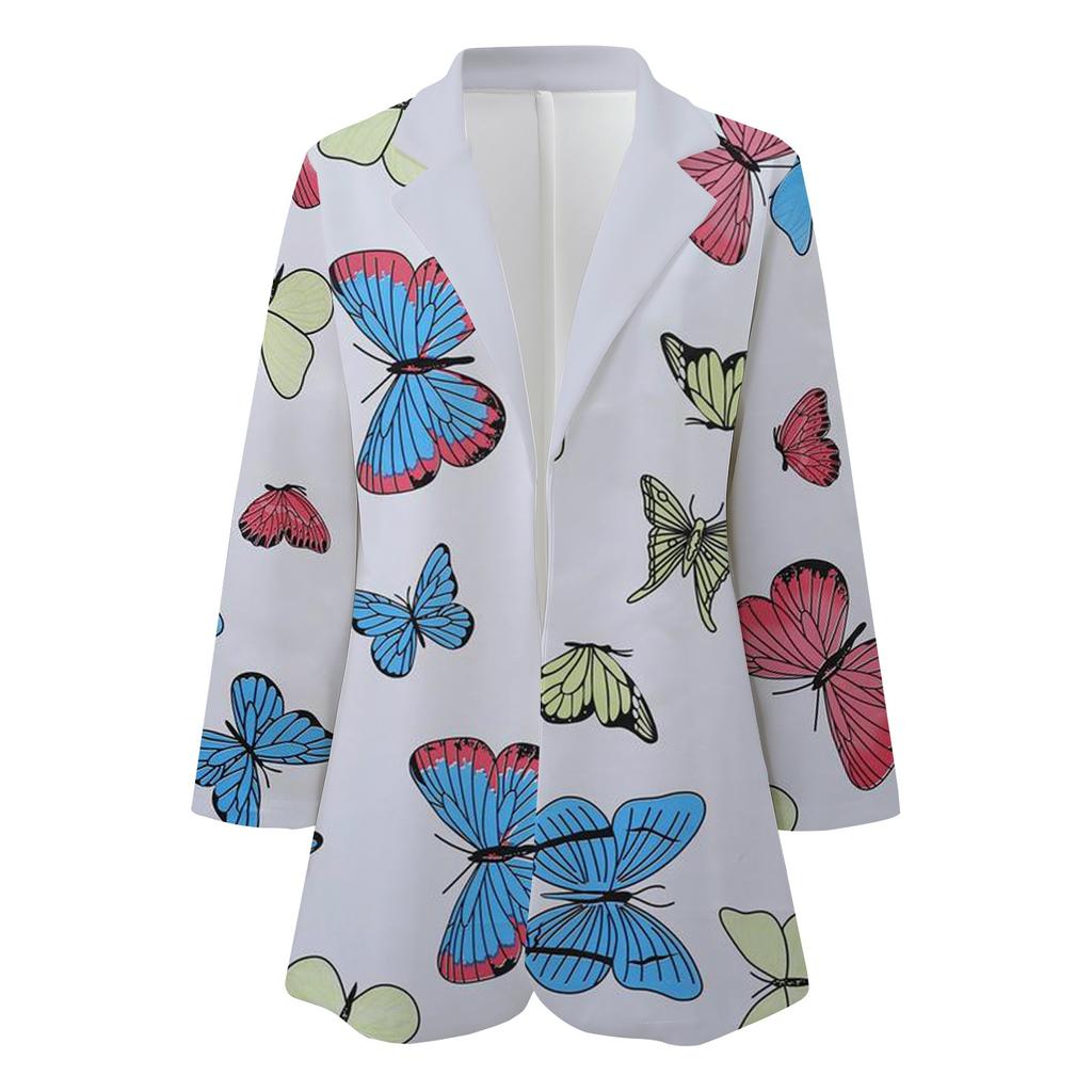 Damenmode, lässig, bedruckt, Anzug, langärmelig, locker, bequem, Strickjacke