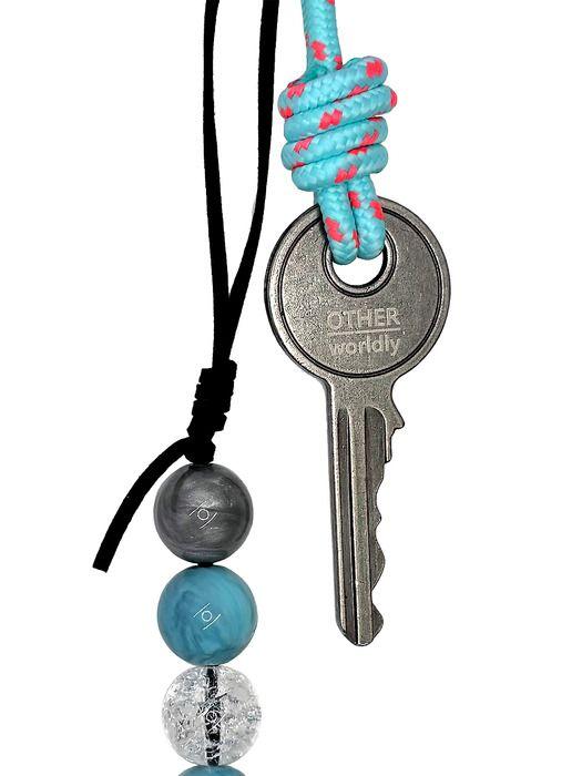 OTHER-worldly Bohemian Big Keyring [Blue Beads]