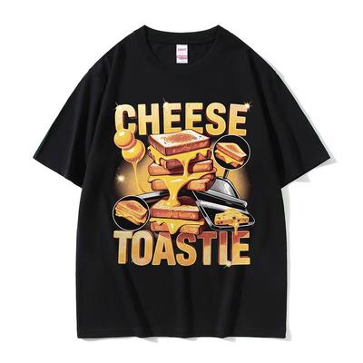 Vtipný Sýrový Toast Jídlo Milovník Dárek Grafické Trička Muži Ženy Harajuku Vysoká Kvalita Retro Tričko 100% Bavlna Nadměrné Tričko