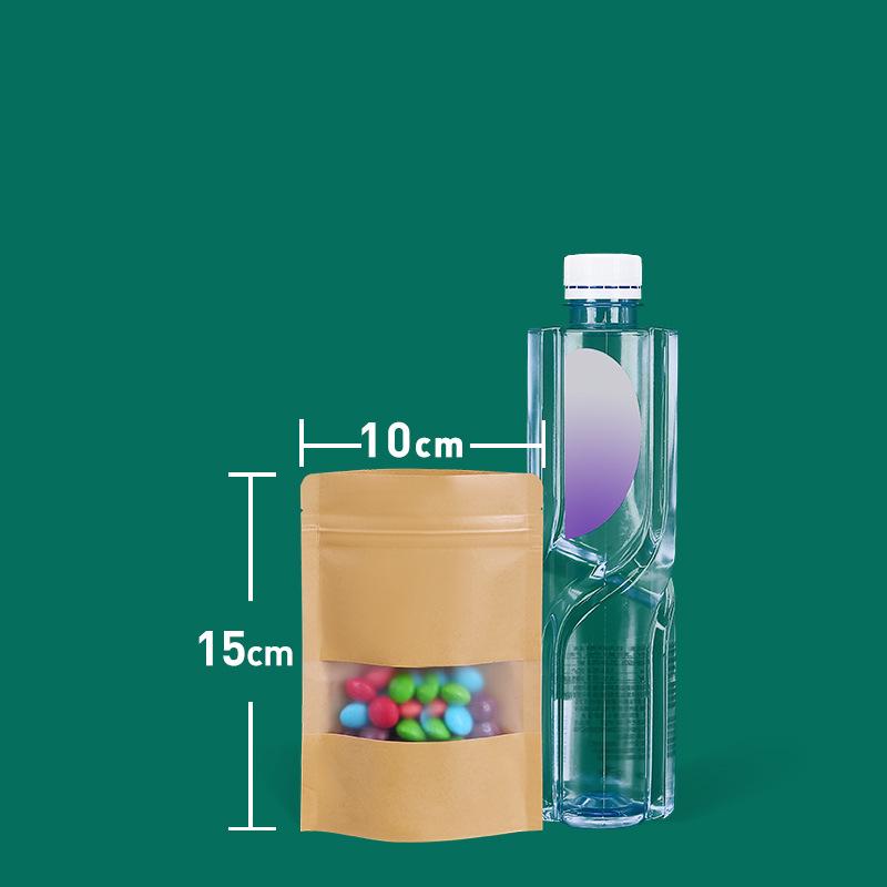 Self-Standing Kraft Ziplock Bag for Tea and Nuts Packaging