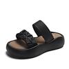 Stepping on shit slippers women's summer wear 2025 new muffin thick sole heightening one-word sandals popular beach sandals