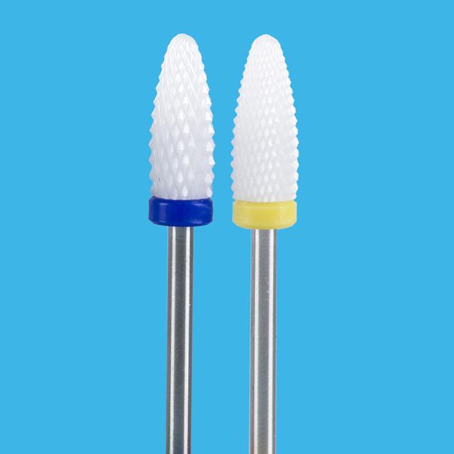 2 PCS Ceramic Milling Cutter For Manicure Machine Set Nail Drill Bits Corundum Mill Cutters Nails Pedicure Bit Sanding Cap