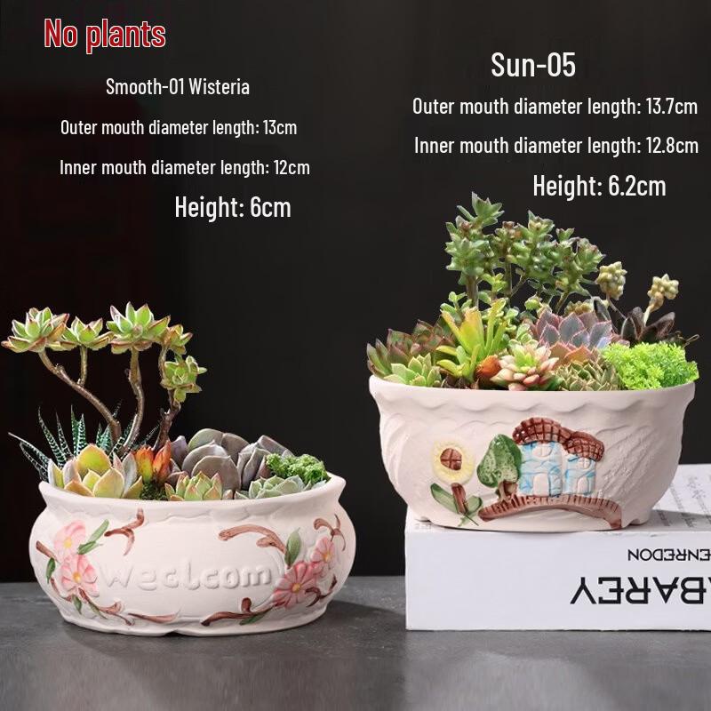 Большой керамический горшок для суккулентов