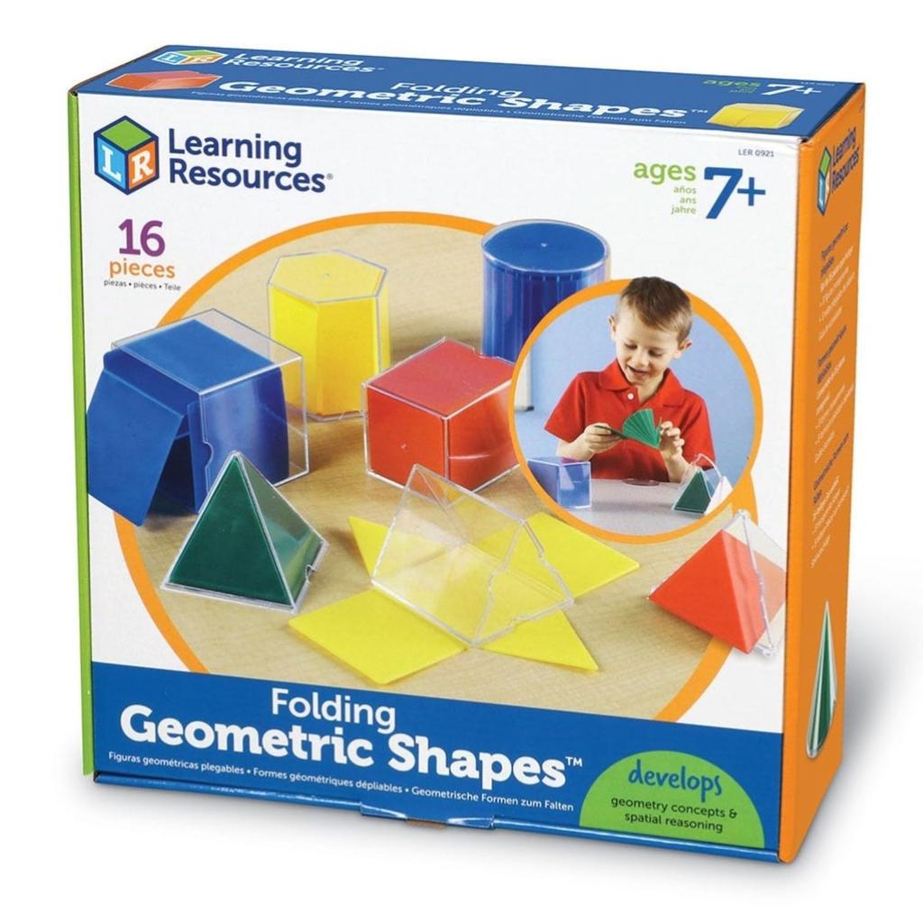 Learning Resources Folding Geometric Transparent 3D Shapes Folding Net Diagrams LER 0921 Shapes(TM) &