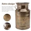 Silver Retro Iron Bucket Flower Arranging Vase Decorative Tin Bucket Home Decor European Style Vase Dry Flower Pot Office